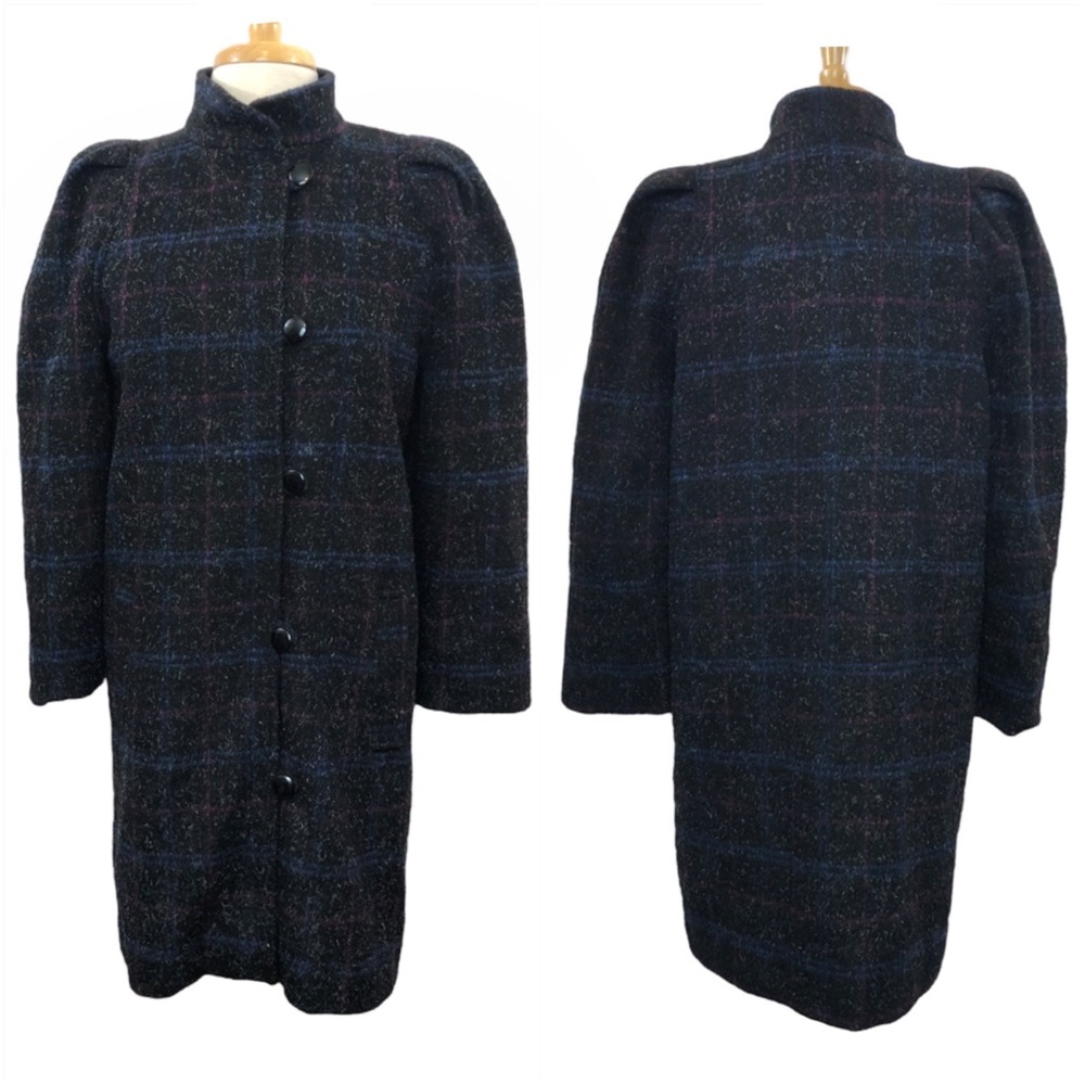 Vintage 80’s New York Girl Long Black Coat Jacket